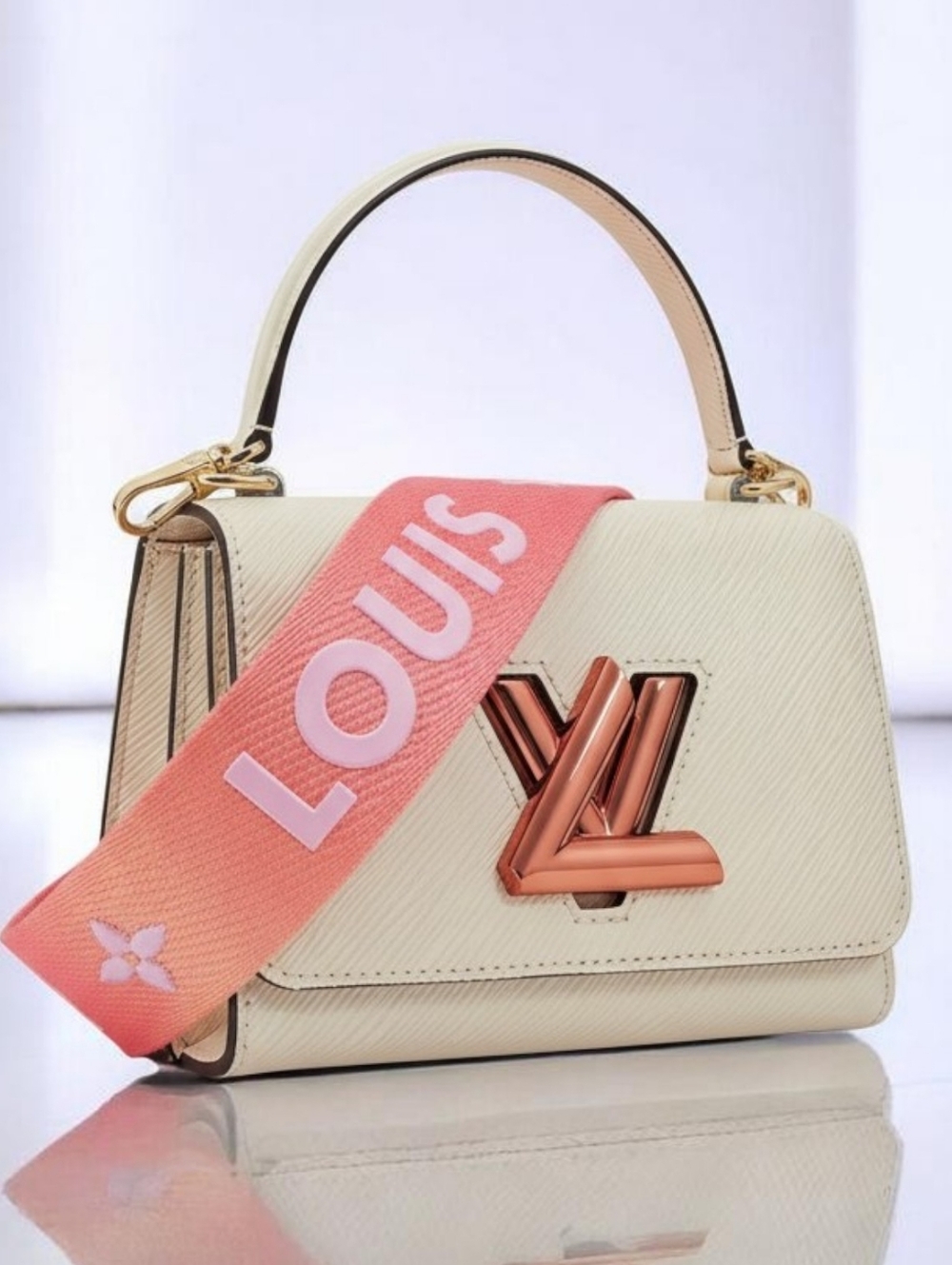 Louis Vuitton Twist PM Epi Quartz Limited Edition Pink Strap Crossbody Bag